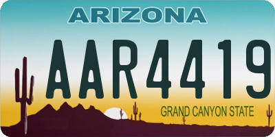 AZ license plate AAR4419