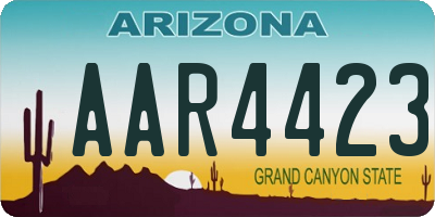 AZ license plate AAR4423
