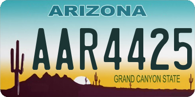 AZ license plate AAR4425