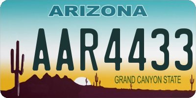 AZ license plate AAR4433