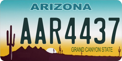 AZ license plate AAR4437