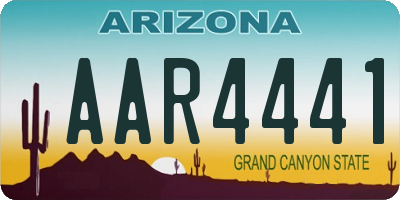 AZ license plate AAR4441
