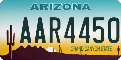 AZ license plate AAR4450