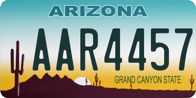 AZ license plate AAR4457