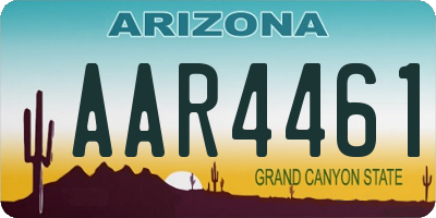 AZ license plate AAR4461