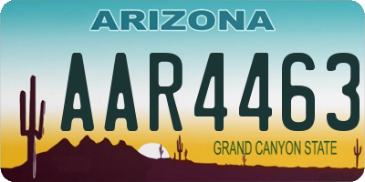 AZ license plate AAR4463