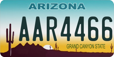 AZ license plate AAR4466