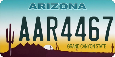 AZ license plate AAR4467