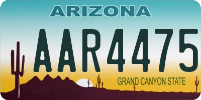 AZ license plate AAR4475