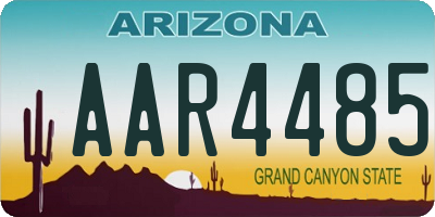AZ license plate AAR4485