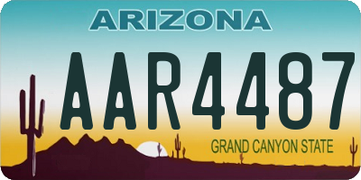 AZ license plate AAR4487