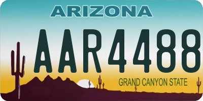 AZ license plate AAR4488