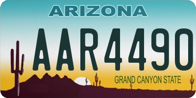 AZ license plate AAR4490