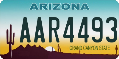 AZ license plate AAR4493