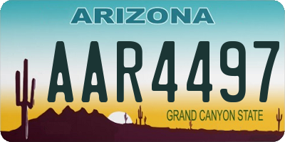 AZ license plate AAR4497