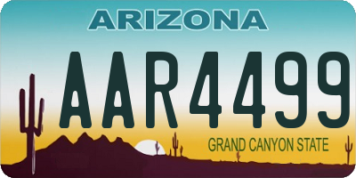 AZ license plate AAR4499