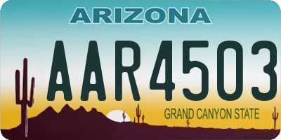 AZ license plate AAR4503