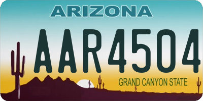 AZ license plate AAR4504