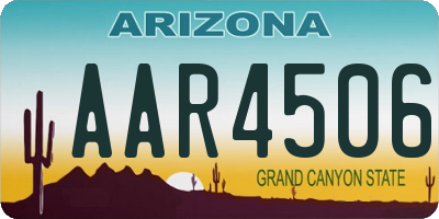 AZ license plate AAR4506