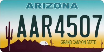 AZ license plate AAR4507