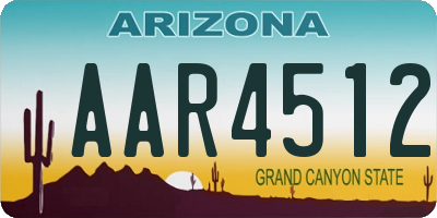 AZ license plate AAR4512