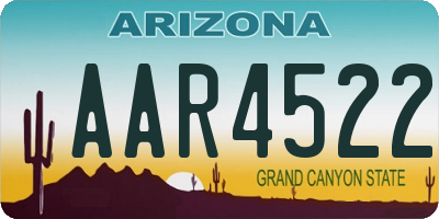 AZ license plate AAR4522