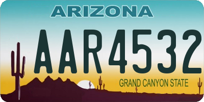 AZ license plate AAR4532