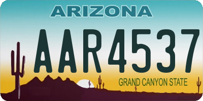 AZ license plate AAR4537