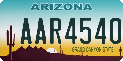AZ license plate AAR4540