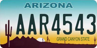 AZ license plate AAR4543