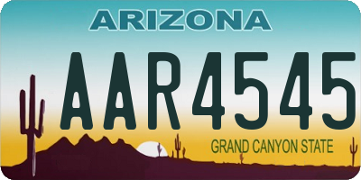 AZ license plate AAR4545