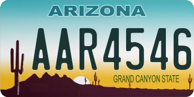 AZ license plate AAR4546