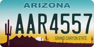 AZ license plate AAR4557