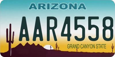 AZ license plate AAR4558