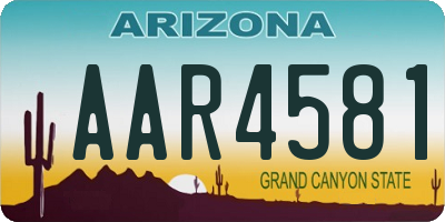 AZ license plate AAR4581