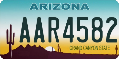 AZ license plate AAR4582