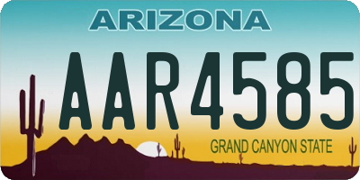 AZ license plate AAR4585