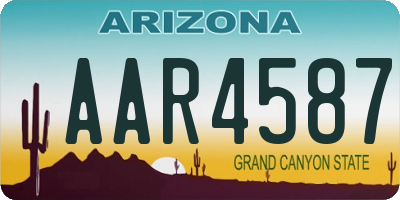 AZ license plate AAR4587