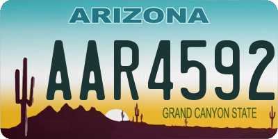 AZ license plate AAR4592