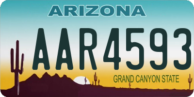 AZ license plate AAR4593