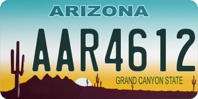 AZ license plate AAR4612