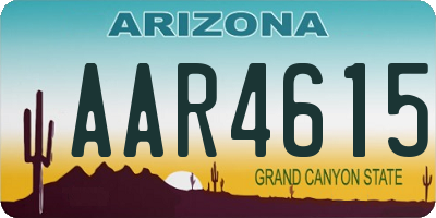 AZ license plate AAR4615