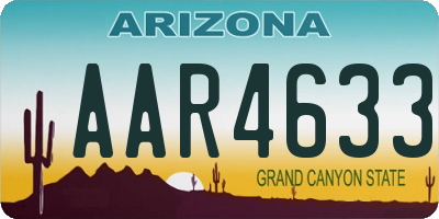AZ license plate AAR4633