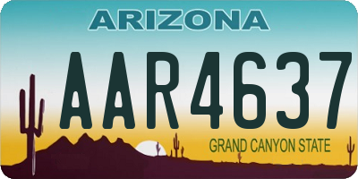AZ license plate AAR4637