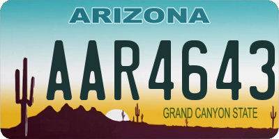AZ license plate AAR4643