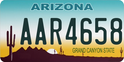 AZ license plate AAR4658