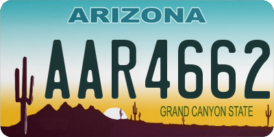 AZ license plate AAR4662