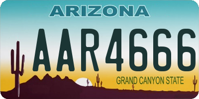 AZ license plate AAR4666