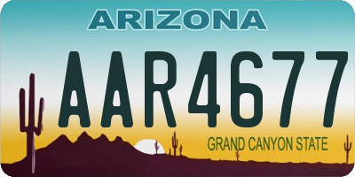 AZ license plate AAR4677