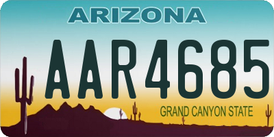 AZ license plate AAR4685